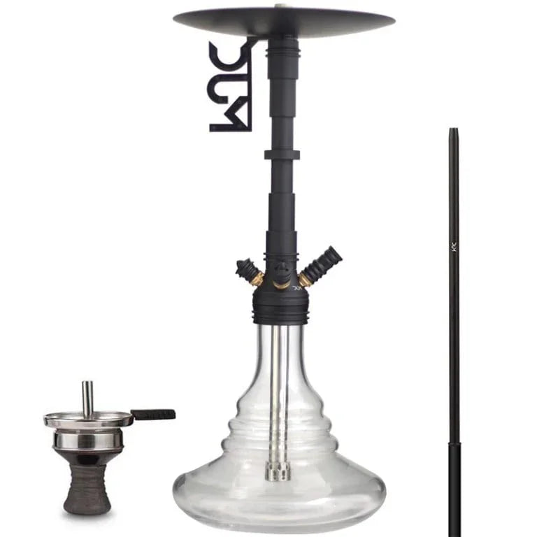 Transparante Dum D100 Fat Smoke hookah van 70 cm met carbon kolom