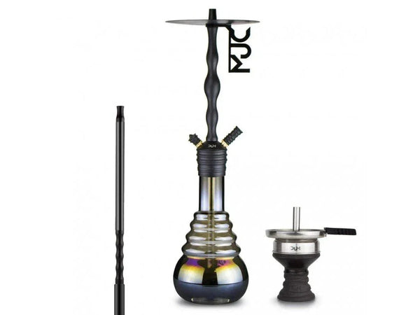Zwarte aluminium DUM D50 waterpijp van 60 cm met slang en kolenplaat