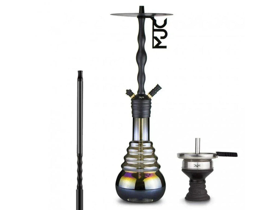 Zwarte aluminium DUM D50 waterpijp van 60 cm met slang en kolenplaat