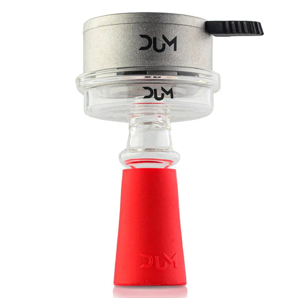 Dum Fireplace Wind Bowl glazen shisha tabakskop in rood met siliconen voet