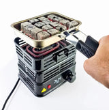DUM FireX 1000W kolenstarter met waterpijp kolen op de verhittingsplaat