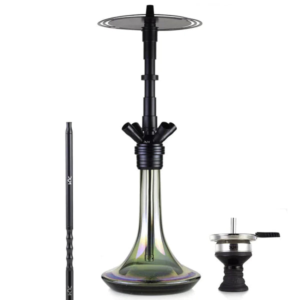 Zwarte DUM Magnum 2.0 Large hookah van 65 cm met aluminium rookkolom