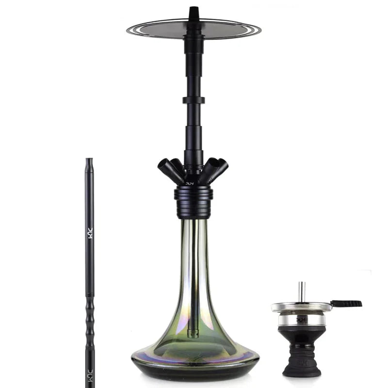 Zwarte DUM Magnum 2.0 Large hookah van 65 cm met aluminium rookkolom
