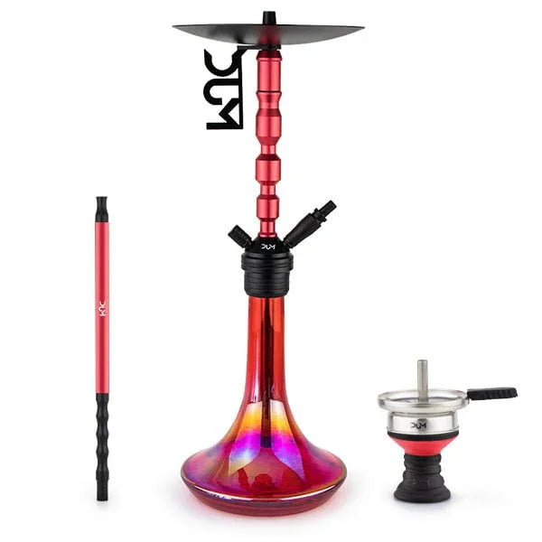 Dum Metropole waterpijp 72 cm in het rood, complete set