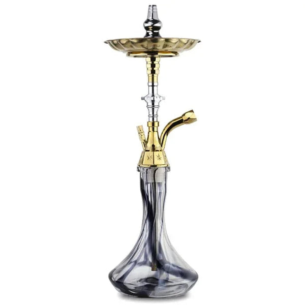 Dum Panoramix C hookah in het zwart met stevige RVS kolom