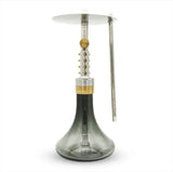 DUM Pro Phillip Golden Flame hookah in goud met vlammenpatroon, complete set van staal en glas