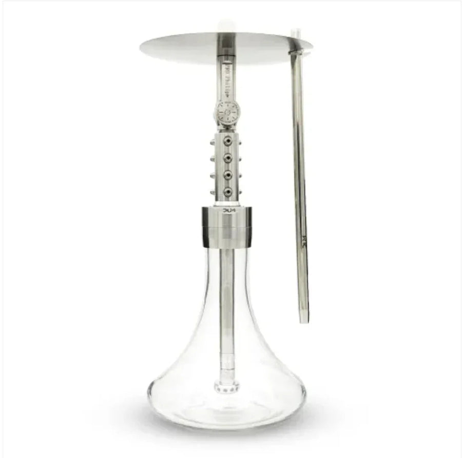 DUM Pro Phillip hookah van roestvrij staal met glazen vaas, complete set circa 60 cm