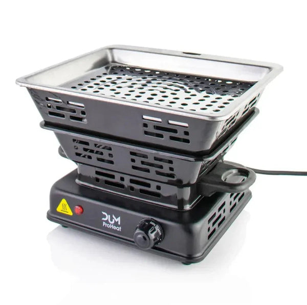 Dum ProHeat 2000W elektrische shisha koolstarter op het verwarmingsplaatje