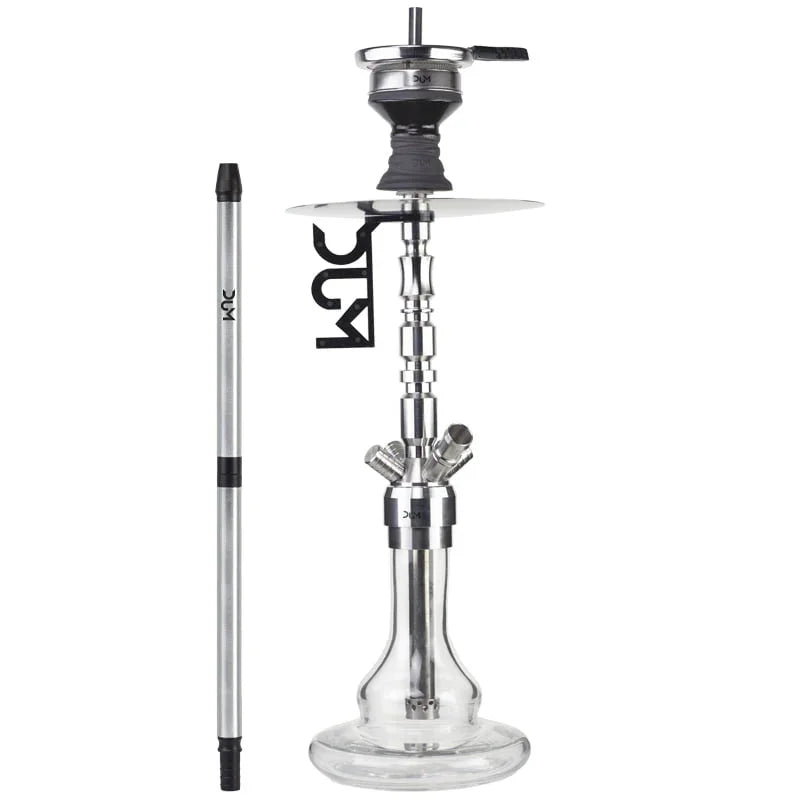 Complete Dum Ragnarok Zilver hookah met stalen kolom en glazen vaas
