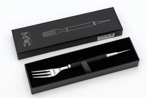 DUM Split 2-in-1 tabaksvork met folieprikker in zwarte giftbox