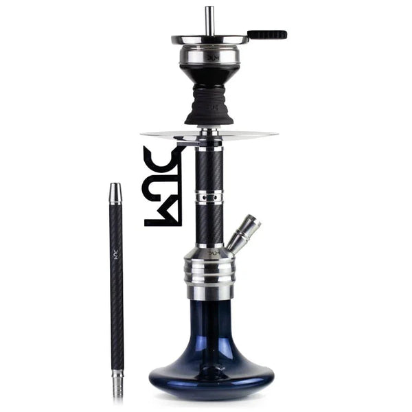 Zwarte Dum SS17 Buffer hookah met kristallen vaas en anti-vouwveer slang