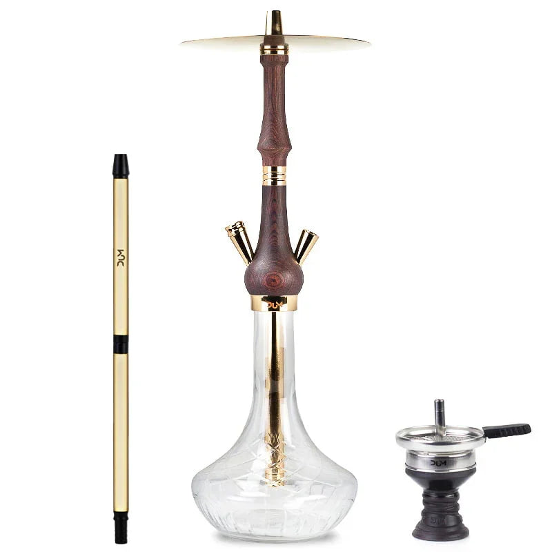 Dum SS18 Majesty Wood shisha in goud, compleet overzicht van de set