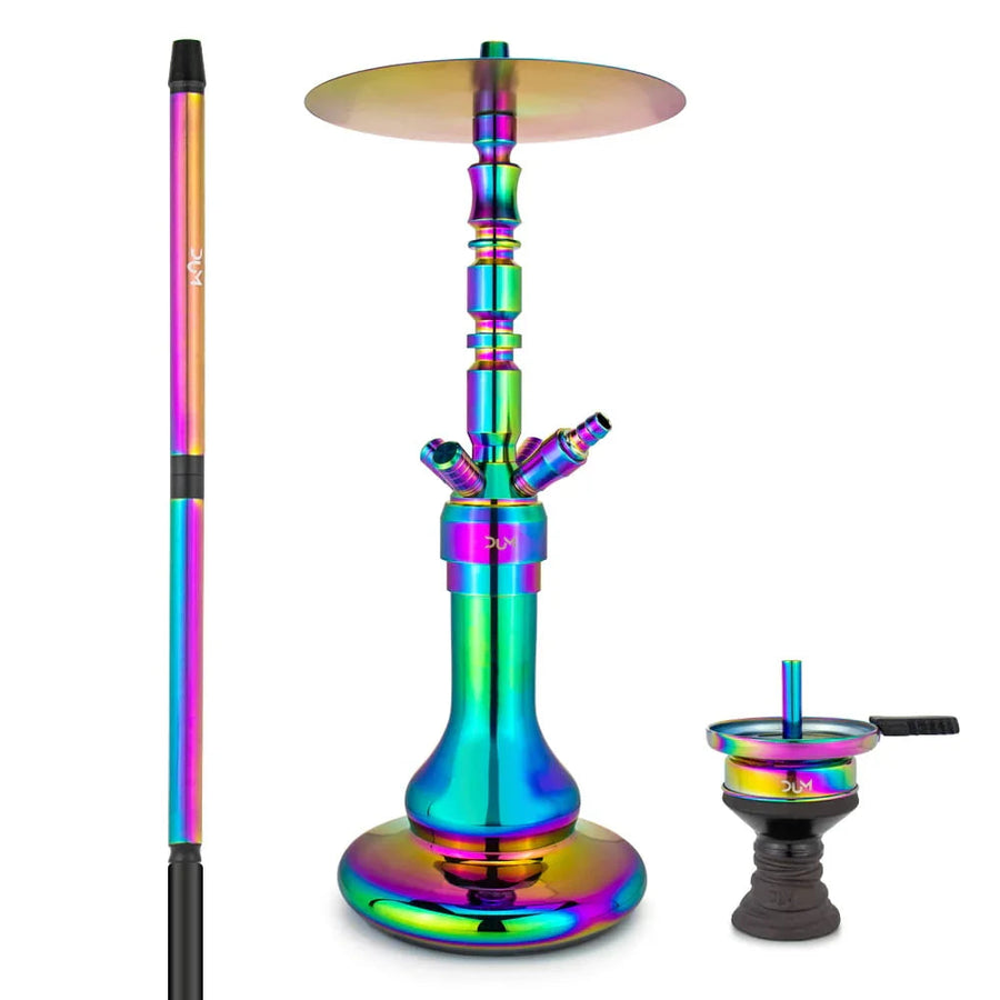 Dum SS23 Ragnarok waterpijp totaalbeeld met regenboog rookkolom