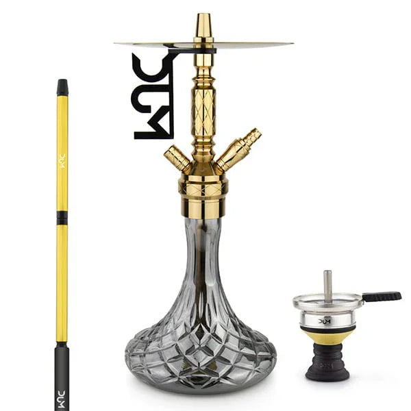 Dum SS30 2.0 Gold waterpijp 52 cm vooraanzicht met gouden kolom