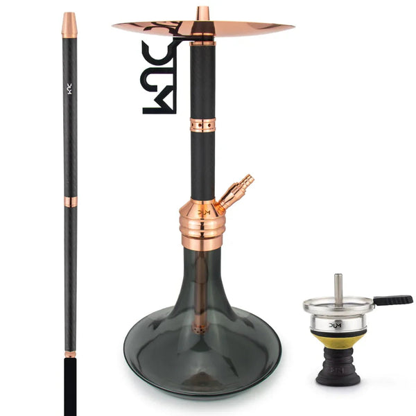 Dum SS71 Big Buffer Gold hookah van 70 cm met gouden rookkolom
