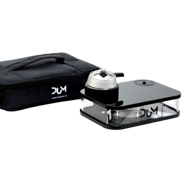 Dum Travel Box Zwart waterpijp in compact koffermodel, vooraanzicht