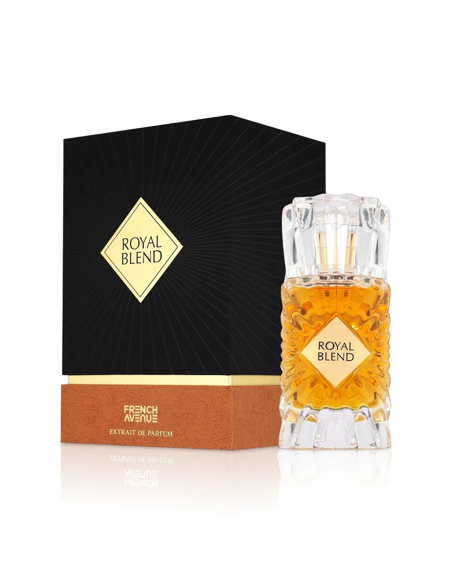 French Avenue Royal Blend parfumflesje met doos op witte achtergrond