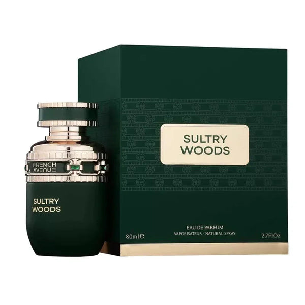 French Avenue Sultry Woods parfumfles met houtachtige amber en vanille geur