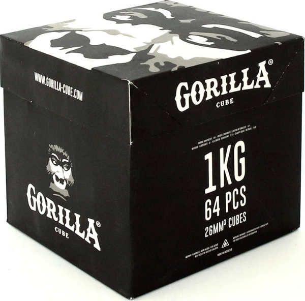 Gorilla natuurkolen 26mm in kubusvorm, 1KG voorraad voor je waterpijp