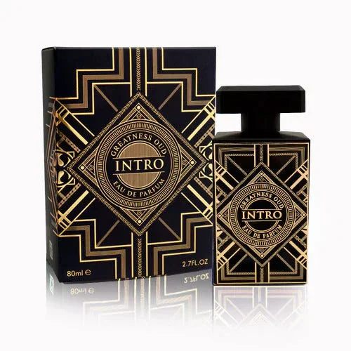 Fragrance World Greatness Oud Intro parfumflesje met oud- en amberaccenten