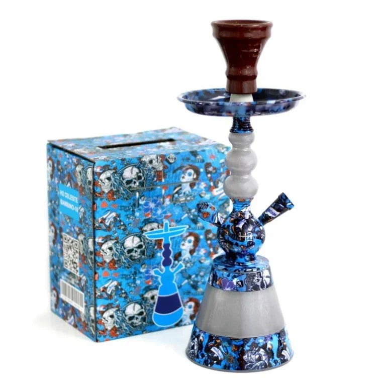 H2 Bambino 3 Boules shisha blauw met glow-in-het-donker vaas en drie bollen
