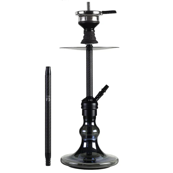 H2 H16 hookah zwart medium model met kliksysteem en kolentang