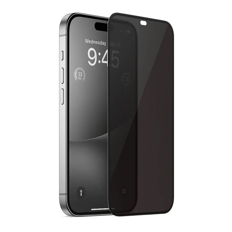 iPhone 15 Pro privacy screenprotector van gehard glas, 9H anti-kijk bescherming