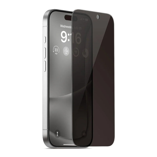 iPhone 16 Pro Max screenprotector met privacyfilter en gehard glas, dun en krasvast