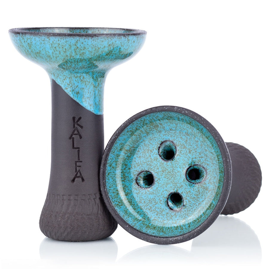 Kalifa Classic Neptun tabakskop met blauw-groen vortexpatroon, handgemaakt in Duitsland