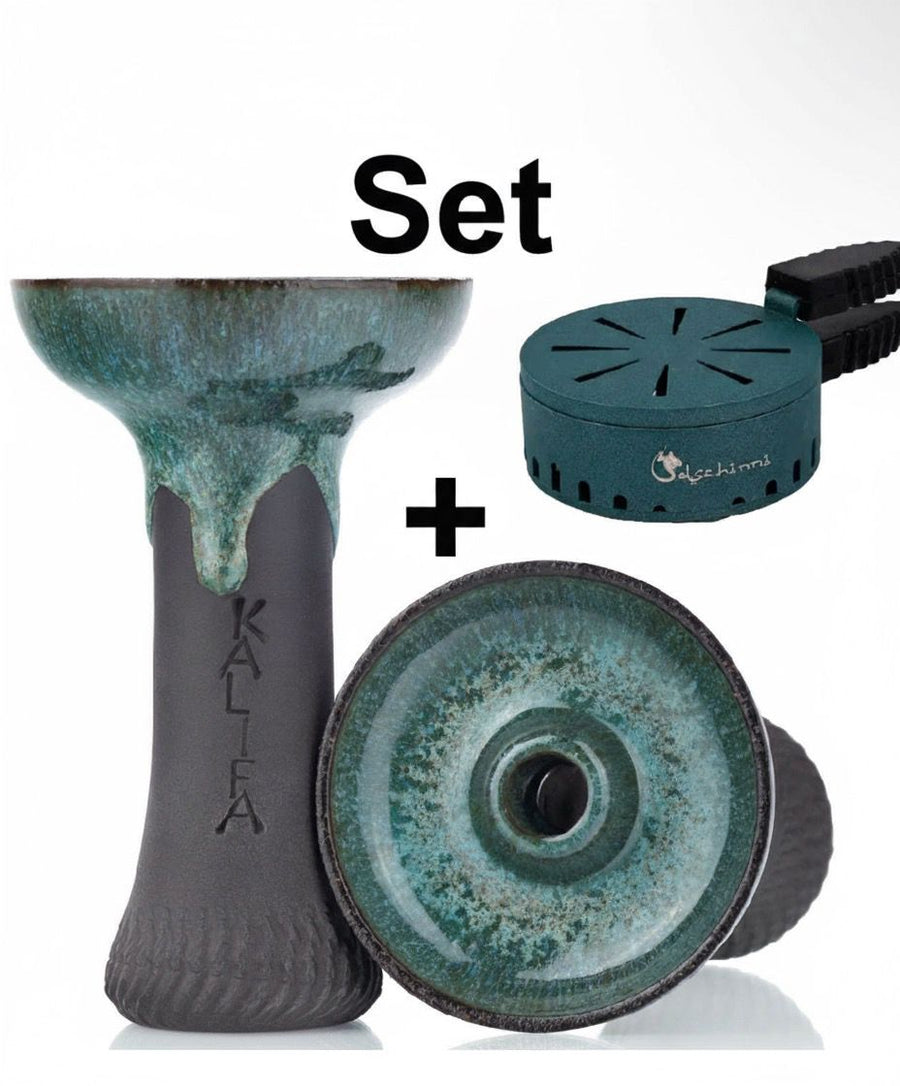 Complete hookah tabakskop set: Kalifa Phunnel Java met Dschinni Crown HMD