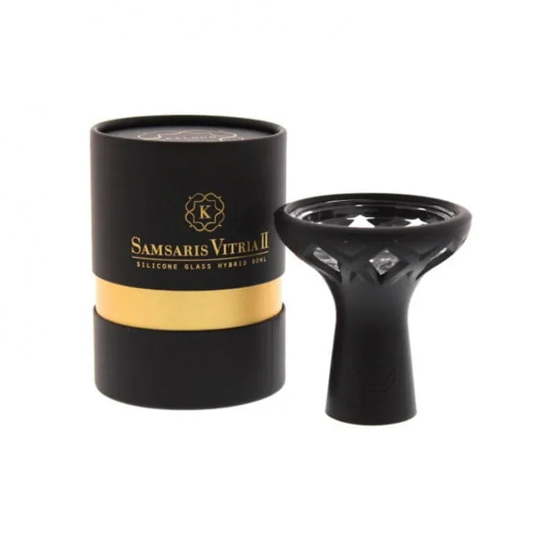 Kaloud Samsaris Vitria II shisha tabakskop van glas en siliconen, vooraanzicht