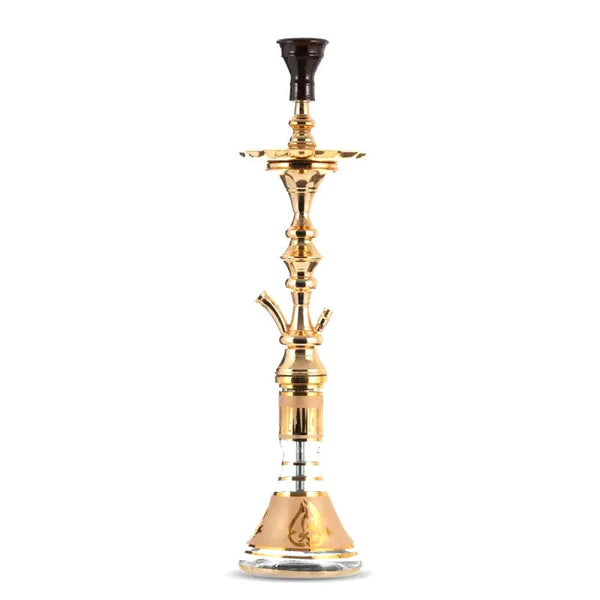 Gouden Khalil Mamoon shisha met vaas en tabakskop compleet