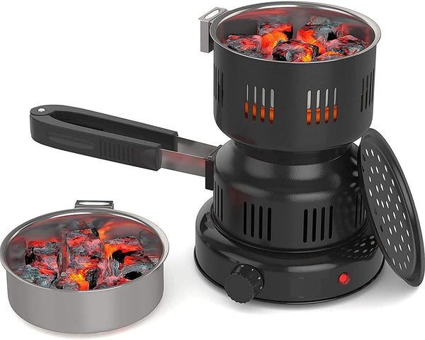 Zwarte 650W elektrische kolenbrander met spiraal voor hookah
