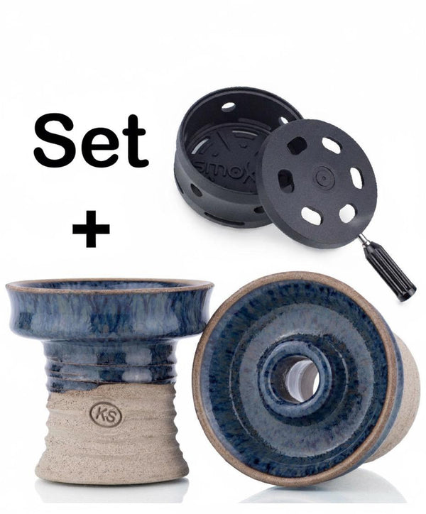 KS Player Blue Matter shisha tabakskop met Smokah HMD 2.0, phunnel model, handgemaakt in Duitsland