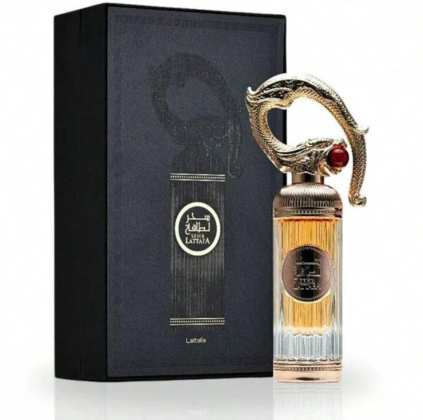 Lattafa Sehr parfumflesje met oriëntaalse rozen- en ambergeur