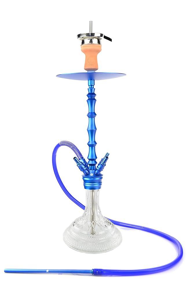 Mata Leon Aluminium Blue hookah van 70 cm met blauw aluminium frame