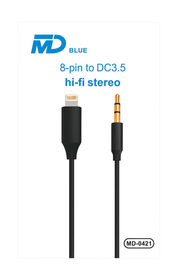 MD BLUE audio-adapter van Lightning naar 3.5mm voor iPhone en iPad