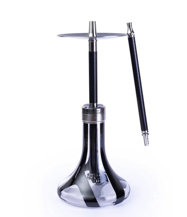 Mr.Eds Bigg Boss hookah van roestvrij staal met glazen vaas en siliconen slang