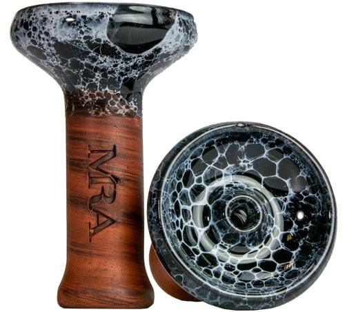 Zwarte MRA phunnel hookahkop met glanzende glazuur afwerking