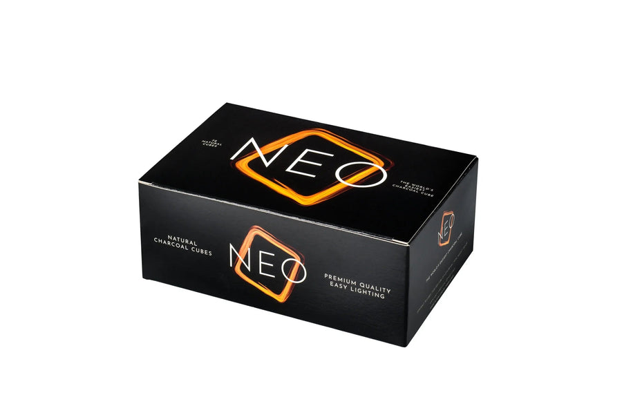 Doos NEO waterpijp kolen met 72 snel ontbrandende cubes 27x27x20 mm