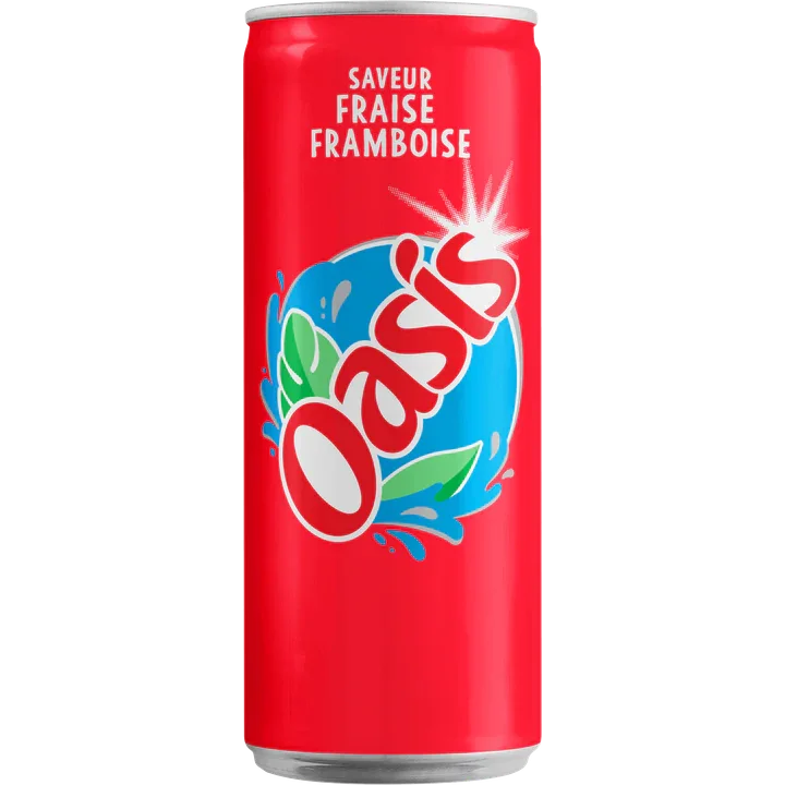 Fles Oasis Fraise Framboise fruitdrank met frisse aardbei-framboos smaak