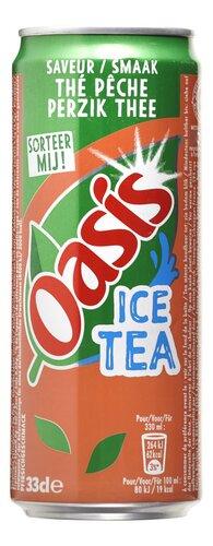 Flesje Oasis Perzik drankje met milde perziksmaak, fris en zonder suiker