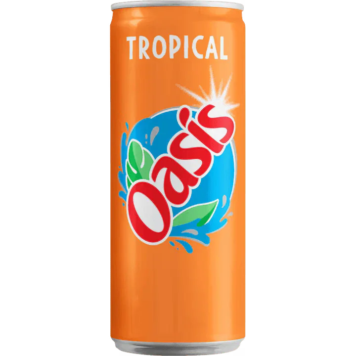 Fles Oasis Tropical met tropische mango-ananas-passievrucht smaak