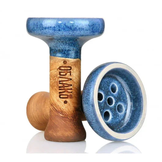 Blauwe keramische Oblako tabakskop van 12 cm hoog