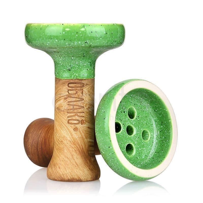 Groene handgemaakte Oblako Bowl Killer shisha kop van keramiek, 12 cm hoog