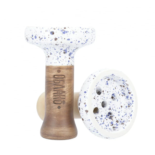 Witte handgemaakte Oblako shisha tabakskop met strak keramisch design