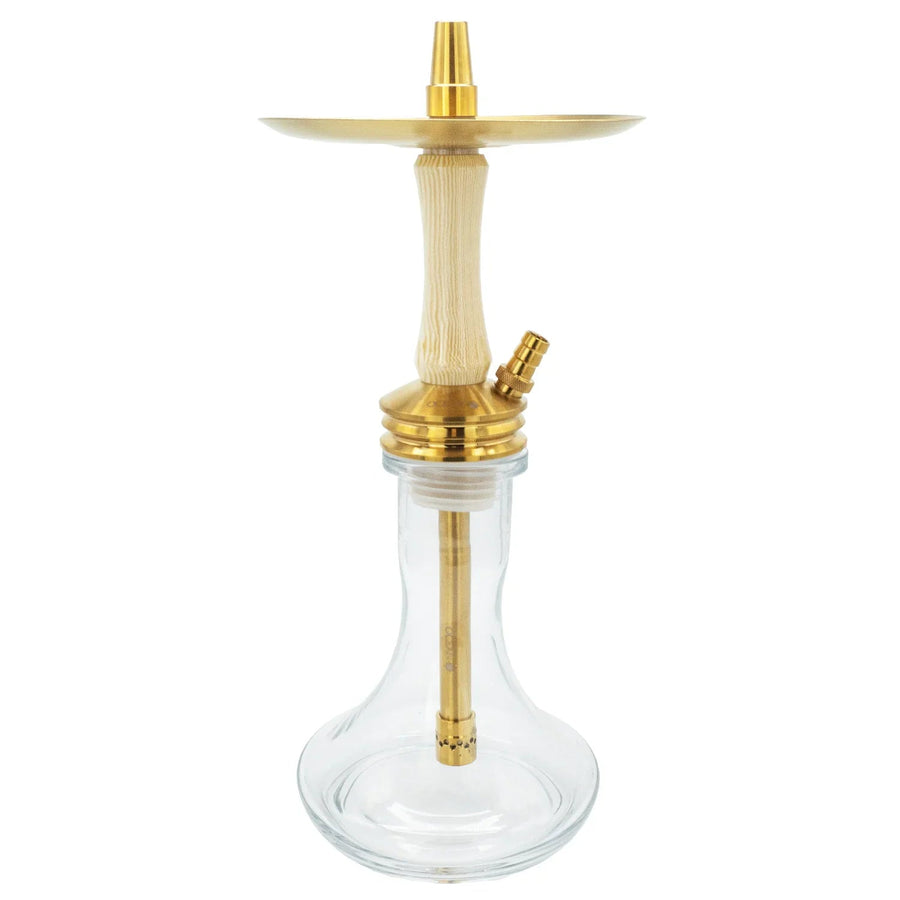 Ocean Kaif S Gold White Wood hookah met witte houten sleeve en gouden details