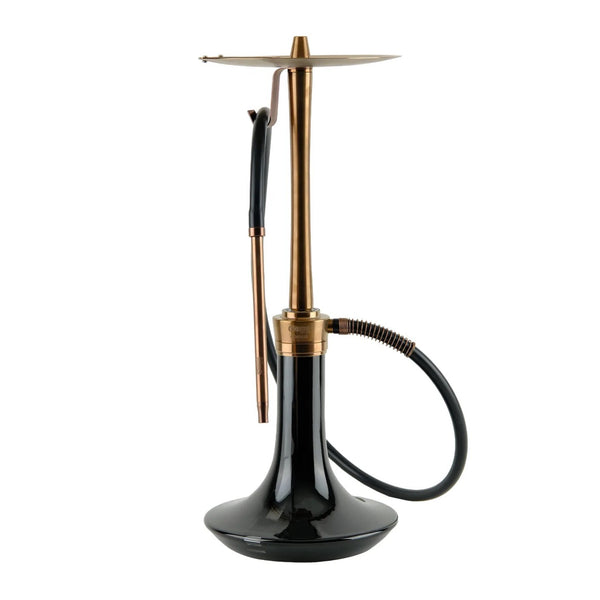 Oduman Cosmo bronzen waterpijp van 60 cm met zwarte vaas en dienblad