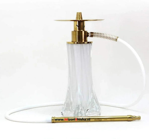 Oduman Dream M2 wit goud hookah met kristallen vaas, vooraanzicht