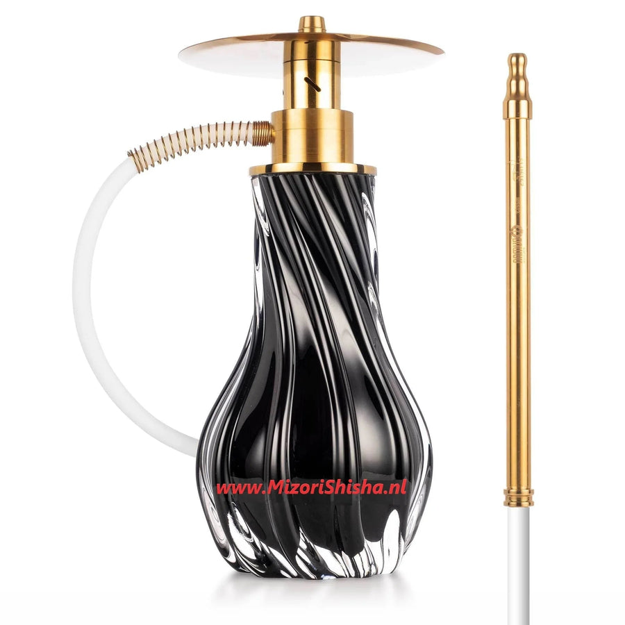 Oduman El Nefes Dream M1 zwarte waterpijp met kristallen vaas en gouden accenten